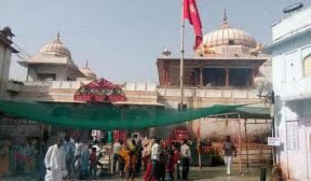 Devotees visiting Kaila Devi Temple entrance in Karauli Rajasthan